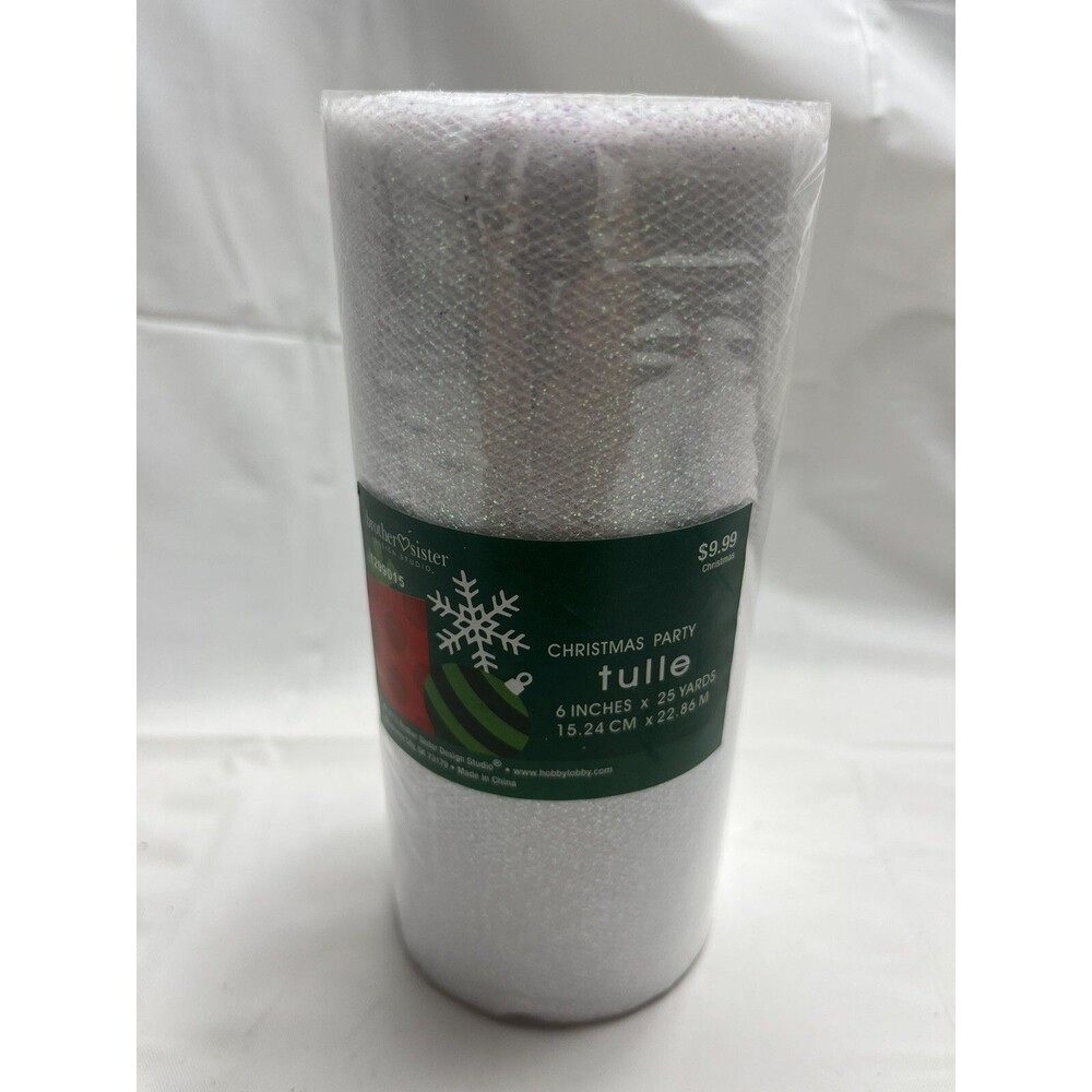 Christmas Party Tulle 1 Roll White 6” x 25 Yards